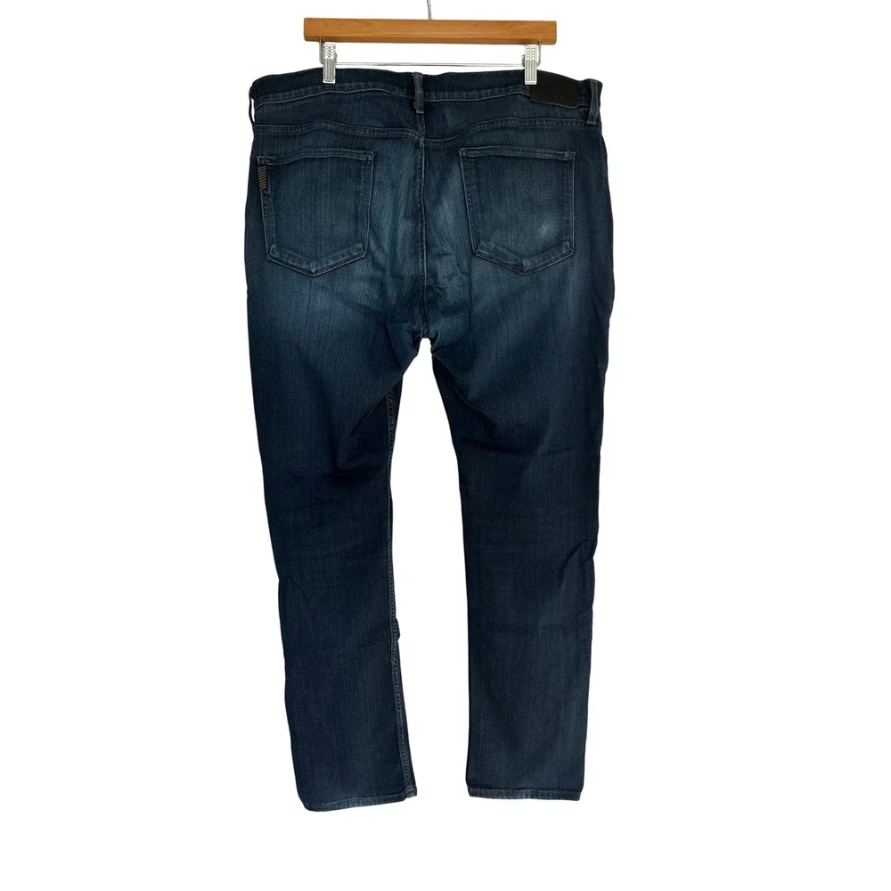 PAIGE Federal Dark Wash Denim Jeans 38x32 Straight Leg Stretch - Picture 2 of 10